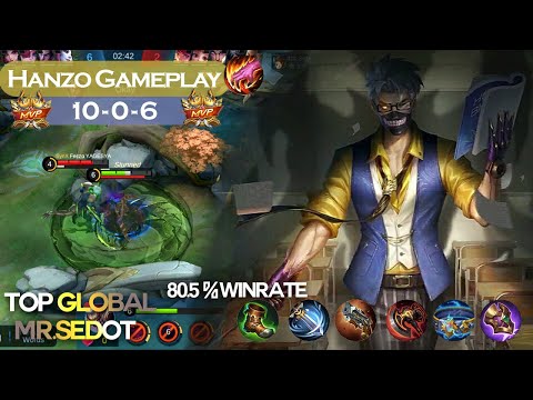 HANZO TOP GLOBAL GAMEPLAY 80.5% WINRATE By mr.sedot