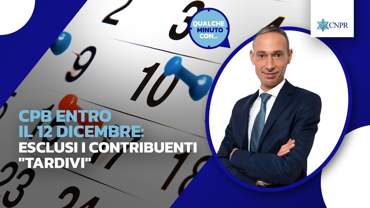 Giuseppe Avanzato - CPB entro il 12 dicembre: esclusi i contribuenti "tardivi"