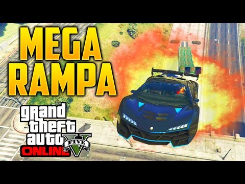 GTA V ONLINE MEGA RAMPAS GIGANTESCAS INCREIBLE! Carreras Locas GTA 5 Funny Moments