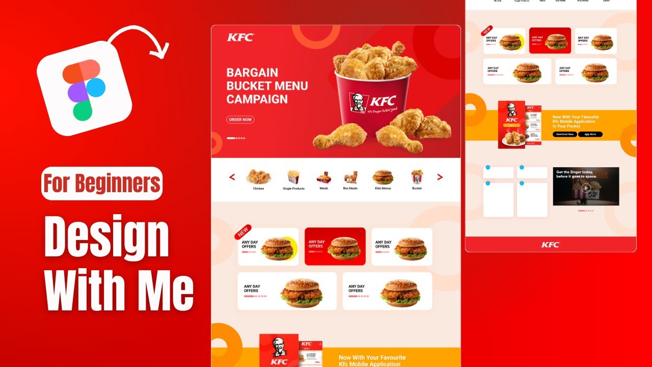 Figma Tutorial : Design KFC Website With me #figma #tutorial