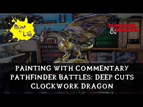 How to paint a Pathfinder Battles: Clockwork Dragon with step by step commentary