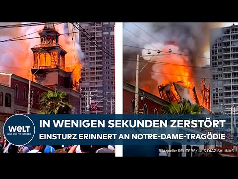 Video Thumbnail: CHILE:  Rätselhafte Katastrophe - Jahrhundertealte Kirche nach verheerendem Brand eingestürzt