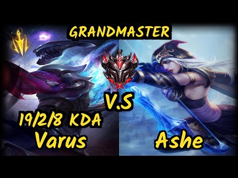 Luger (VARUS) vs ASHE - 19/2/8 KDA BOTTOM ADC GAMEPLAY - EUW Ranked GRANDMASTER