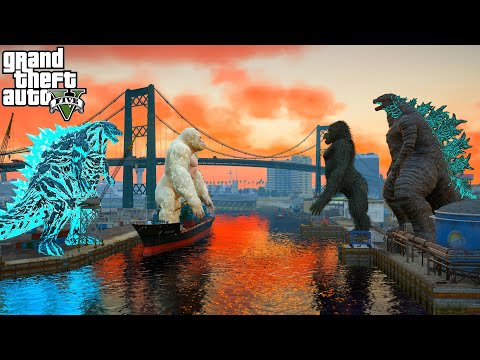 Gorilla Mountain and Legendary Godzilla vs Godzilla Earth and Rampage - GTA 5 Mods