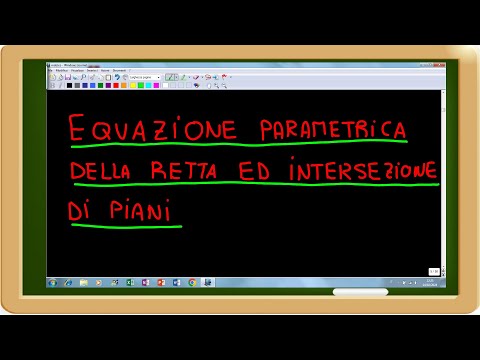 rappresentazione retta parametrica e come intersezione di piani