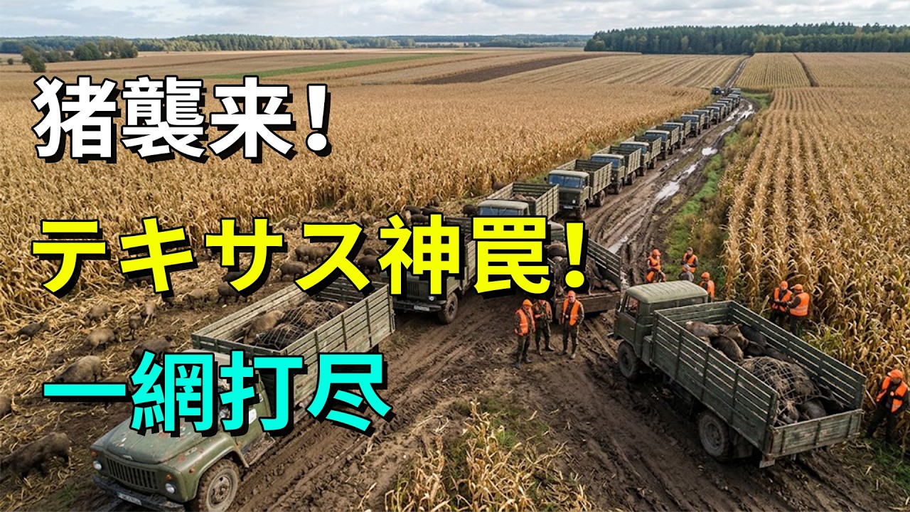 200万頭の野猪が農地全滅！？テキサス農場主の神トラップで群れごと一網打尽！#野猪 #害獣駆除 #テキサス #神業 #罠