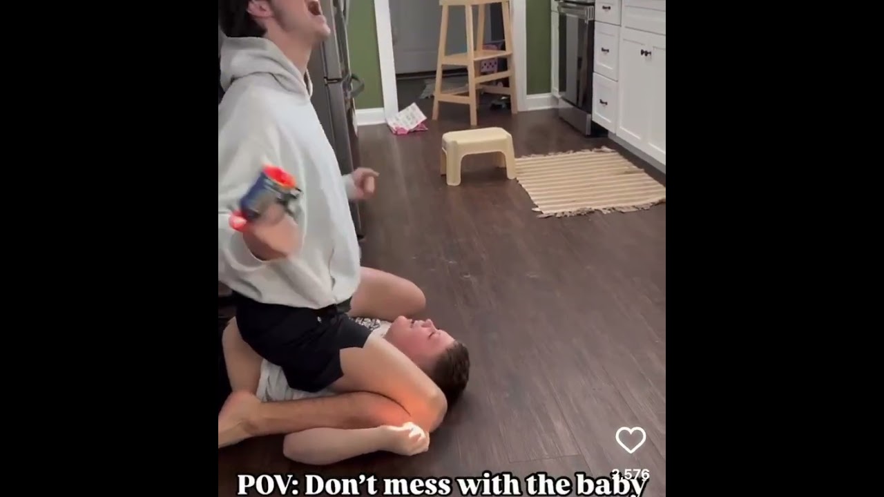 Little brother pin down humiliation