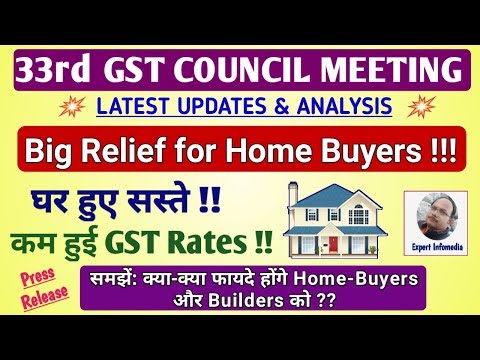 Big Relief for Home Buyers-घर हुए सस्ते, कम हुई GST दर| 33rd GST Council Meeting Highlights-Analysis