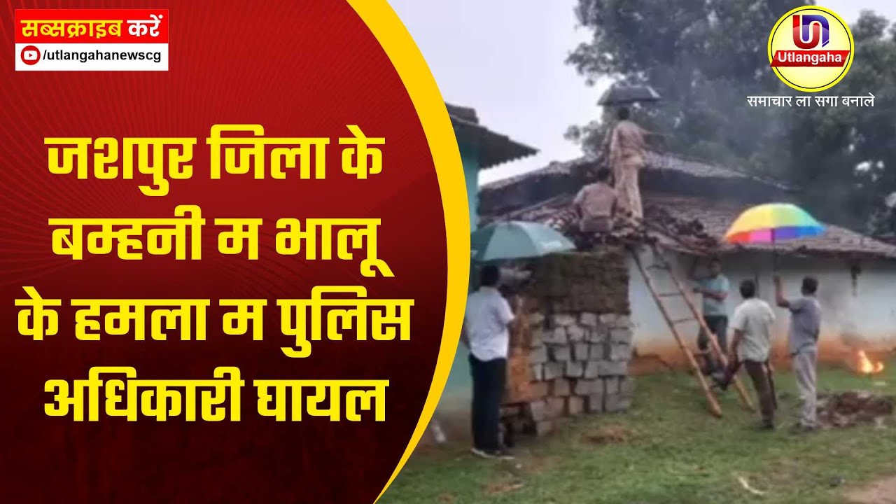 जशपुर जिला के बम्हनी म भालू के हमला म पुलिस अधिकारी घायल