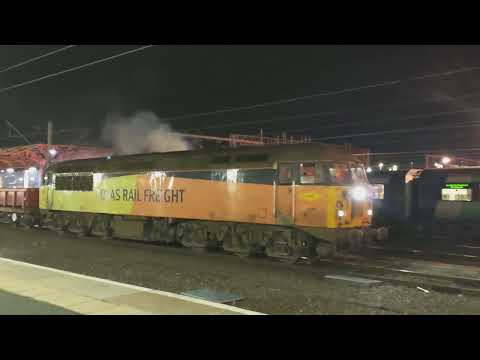 Colas Rail 56096 departing Crewe on 6K40 Pinnox Branch to Crewe Basford Hall 26/01/22