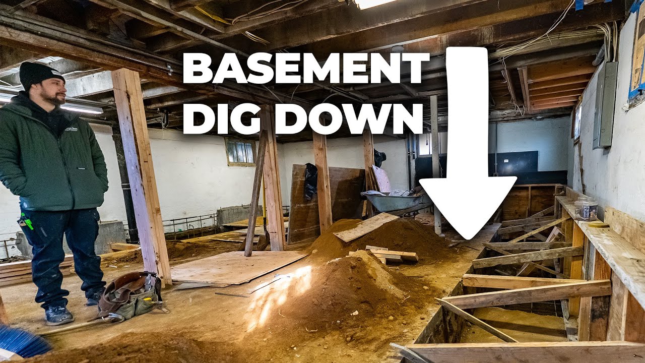How to dig DOWN to get your ceiling height UP! (in a basement remodel)