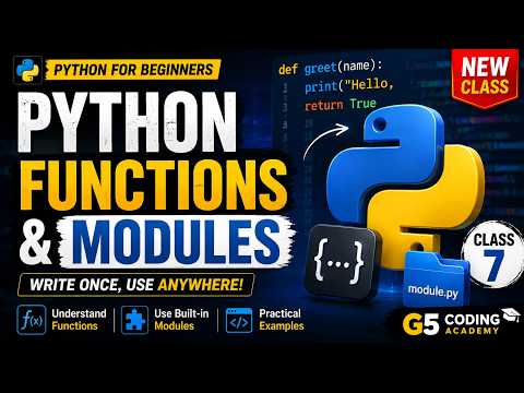 Python Functions Modules Explained Learn Functions Arguments Return Values Importing Modules