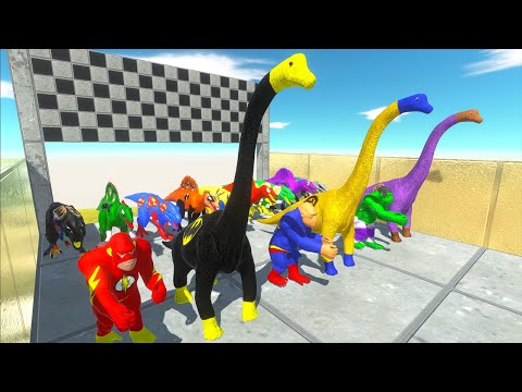 Brachiosaurus, King Kong, T-rex, Spinosaurus DC Speed Race Championship Hunting Found Jurassic world