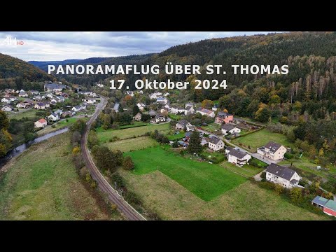 HEIMAT EIFEL: Panoramaflug über St. Thomas (Eifel) im Herbst 2024
