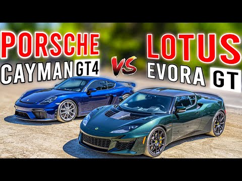 Lotus Evora GT vs Porsche 718 Cayman GT4 | $100K Mid Engine Shootout