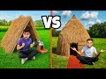 Low Budget Vs High Budget Hut House Overnight Survival Challenge