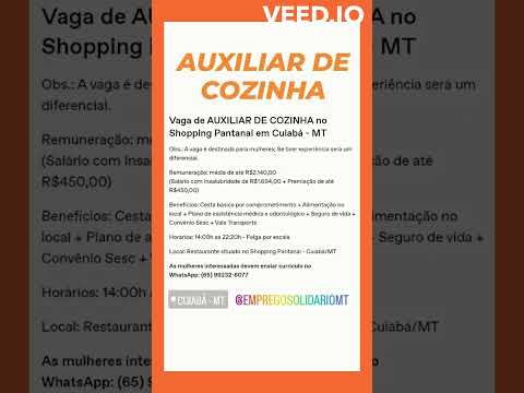 'Vagas Gratuitas de Emprego em Cuiabá e Várzea Grande' - diversas áreas (Maio/2024) - parte 2