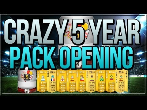 FIFA 14 - CRAZY 5 YEAR PACK OPENING! 100K PACKS!