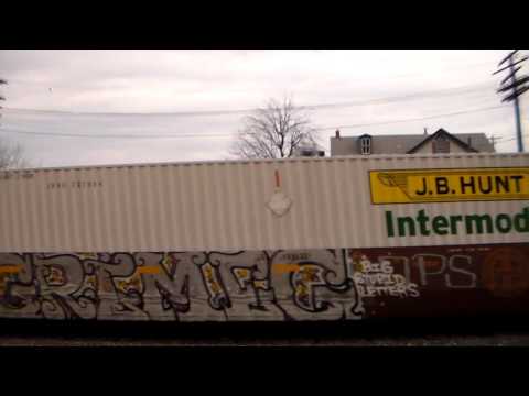 Eastbound intermodal with NS 8418 as the leader (elephant style lash-up)