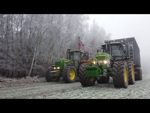 John Deere 4255 mit Jenz 582  & John Deere 3650 bei der Erzeugung von Energieholz / Gebrüder Borgelt