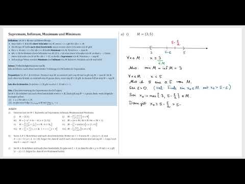 Supremum, Infimum, Maximum, Minimum (Aufgaben)