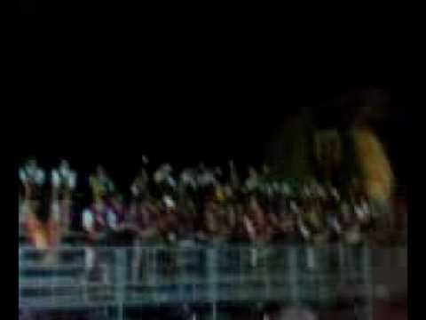 Festeggiamenti Musici Gruppo sbandieratori san quirico d'Orcia dopo promozione A2 (dopo gara)