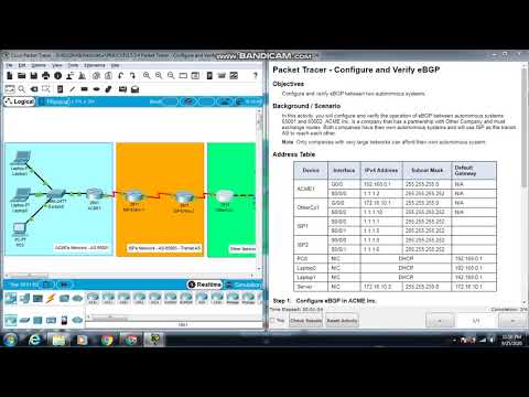 3.5.3.4 Packet Tracer - Configure and Verify eBGP