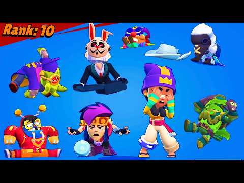 ALL BRAWLERS +ALL SKINS: LOSING POSE in Brawl Stars | Mina, Ziggy & Subway Surfers 