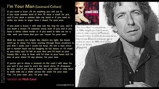 I&#39;m Your Man (Leonard Cohen) - Nick Cave