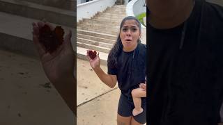 Son finds heart shaped leaf and gives it to mom *so cute* #shorts