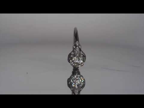1910s Art Deco Platinum GIA Certified 1.49ct Old European Cut Diamond Engagement Ring
