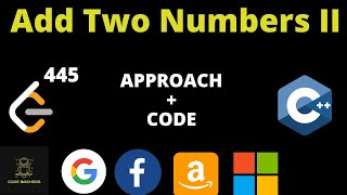 YouTube video 'Add two numbers II Leetcode | Leetcode 445 | Leetcode november challenge'