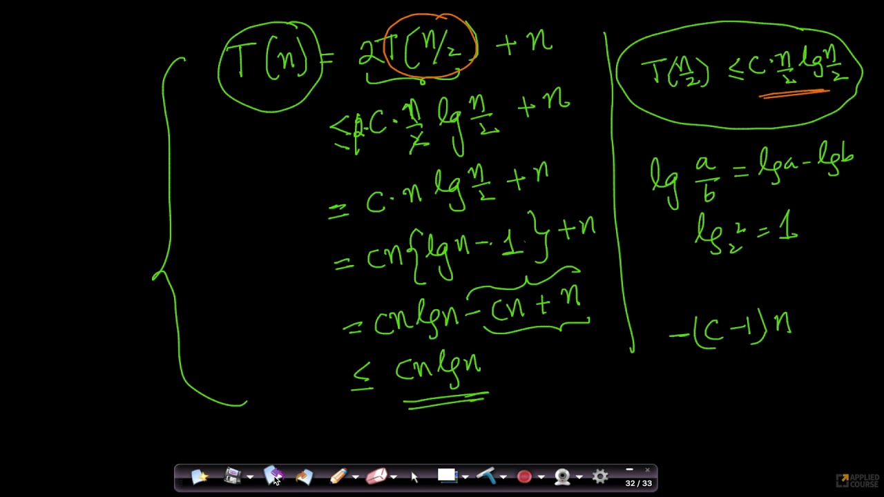 Substitution method | Solving Recurrences | Data Structure & Algorithm | Appliedroots