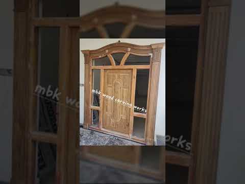 Brown exterior teak wood double door