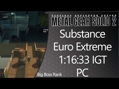 MGS2: Substance | PC | European Extreme | Any% | Big Boss Rank | 1:16:33 IGT