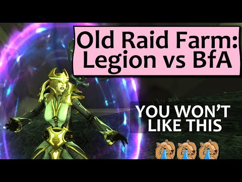 Is Old Raid Farming Harder in BfA? Legacy Raid Speed BfA Alpha to Legion Comparison