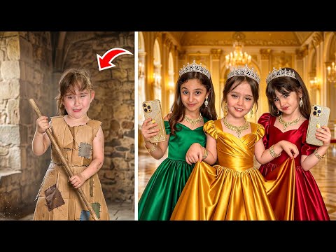 سندريلا ملك الفقيرة واخواتها ماريا وكتاليا ويارا الاغنياء عملوها خادمة! 