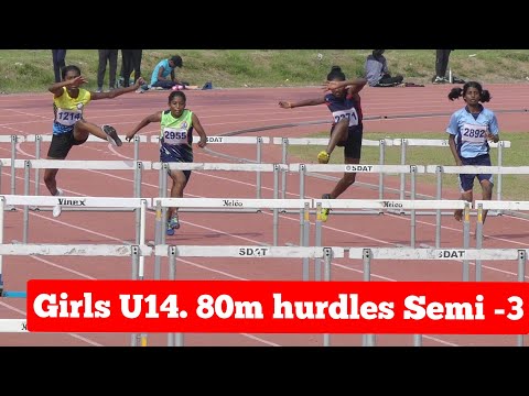 Jenifer Catherina top on Girls under 14 years 80m hurdles semi final heat-3