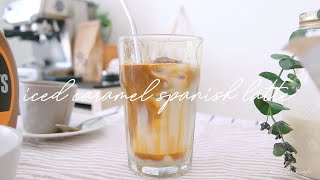 how to make iced caramel spanish latté with breville barista express | relaxing video