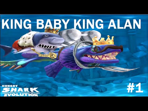 King of Hungry Shark ALAN & KING BABY - Hungry Shark Evolution