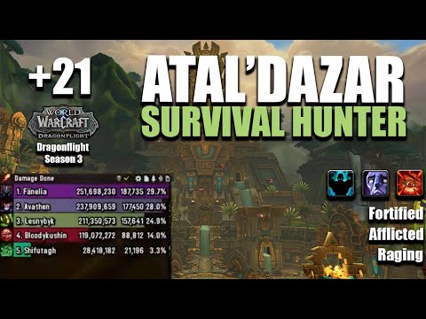 +21 Atal'Dazar | Survival Hunter POV | 157,6k DPS | Dragonflight Season 3