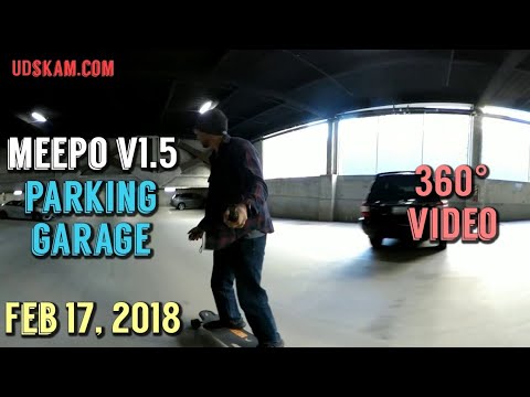 Meepo v1.5 Electric Skateboard - Garage Parking Lot 360 Video