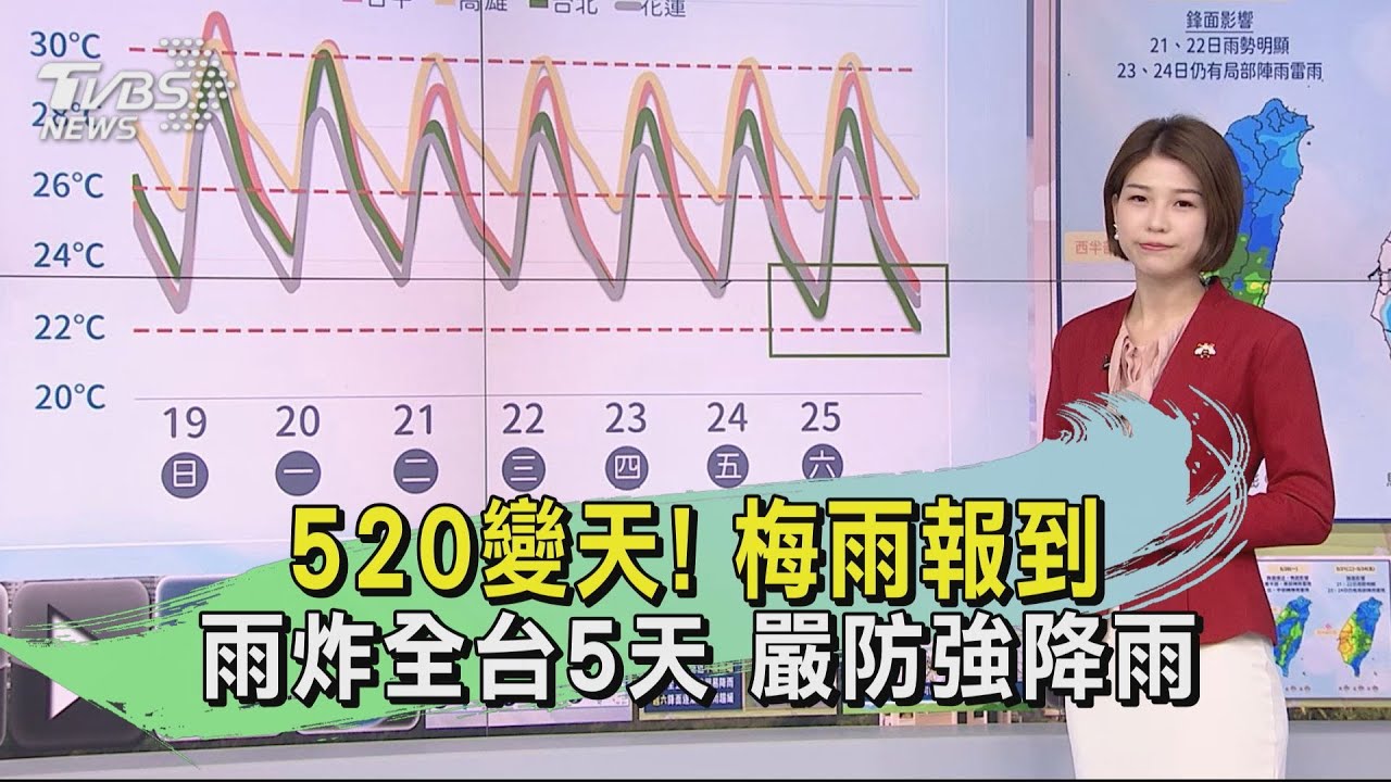 520變天！梅雨報到　雨炸全台5天　嚴防強降雨