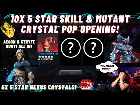 10x 5 star Crystal Opening + 5x 5 star Nexus crystals! Aegon & Stryfe Hunt!