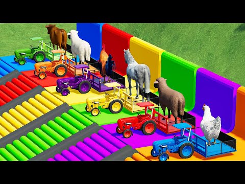 TRANSPORT & LOAD MINI PORSCHE & ANIMALS WITH TRIPLE DECKER LOADER TRUCK! FS22