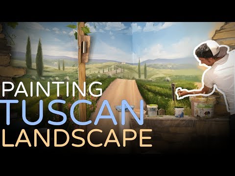 Painting Tuscan Landscape - Mural