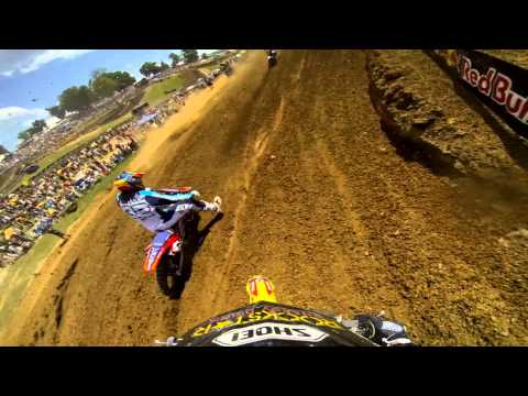GoPro HD: Clement Desalle Lap 1 Moto 2 - Muddy Creek MX Lucas Oil Pro Motocross Championship 2013