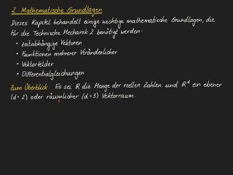 Technische Mechanik 2 - 02 Übersicht mathematische Grundlagen