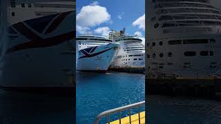 P&O Aurora & Mariner Of The Seas docked at Costa Maya. #shorts #cruiseships
