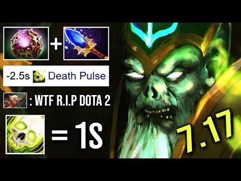 NEW IMBA 7.17 NECROPHOS 1s Death Pulse Immortal Heal All Team Octarine Build Top Gameplay WTF Dota 2